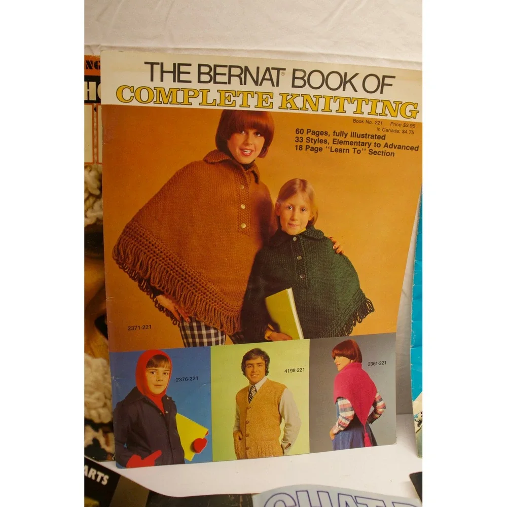 Vintage 1970s Knitting Crochet Pattern Books Bernat Family‎ Circle Lot of 5+